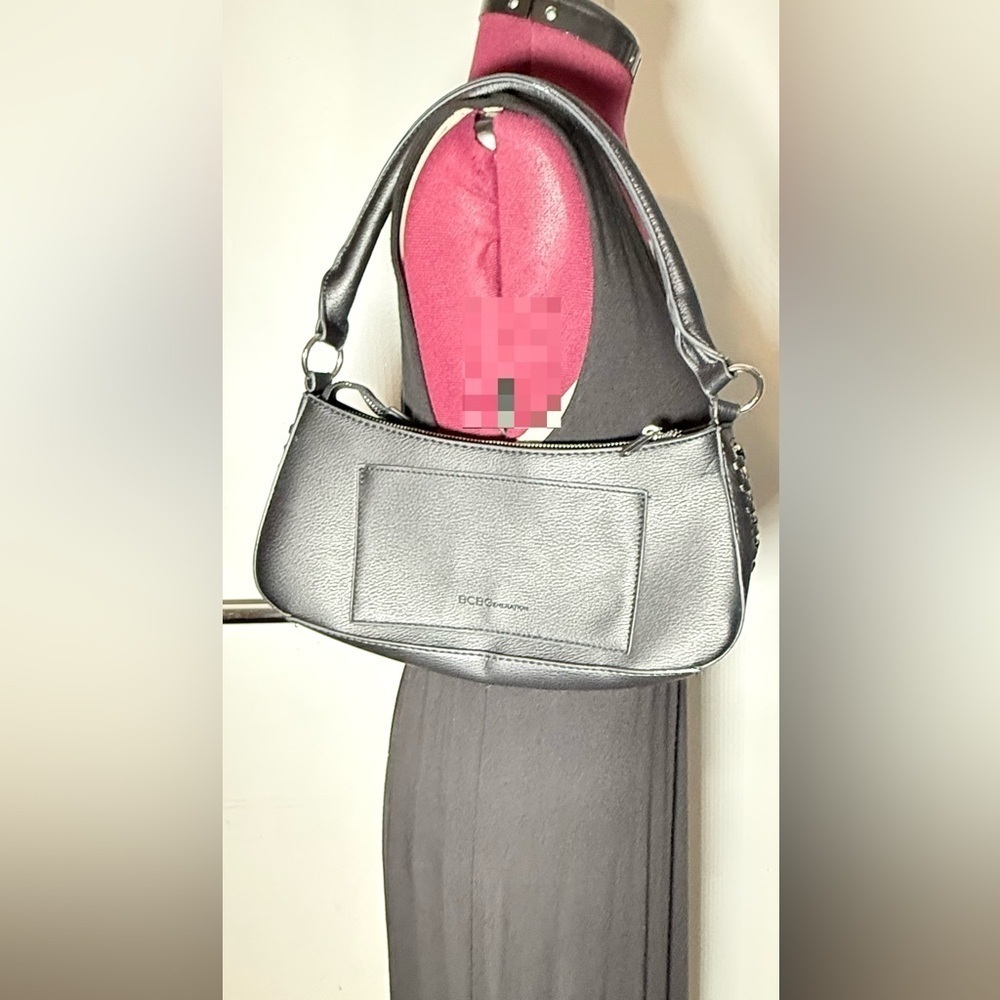 BCBGeneration Black Shoulder Bag Silver Chain Detail Purse